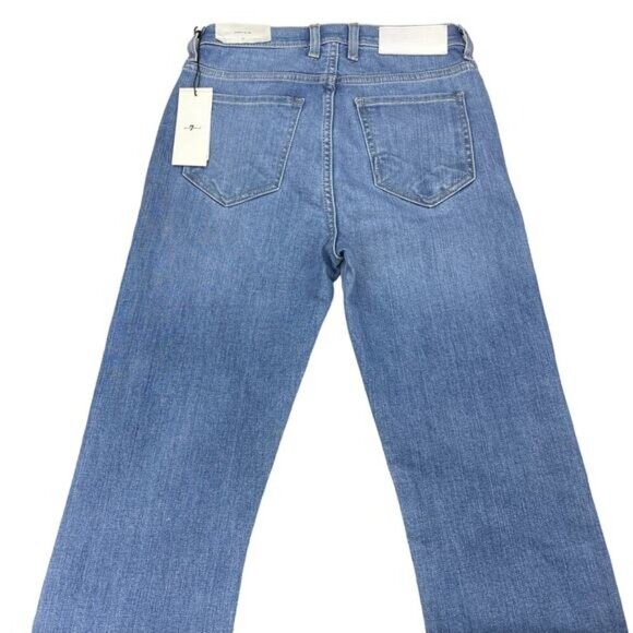 NWT 7 FOR ALL MANKIND Easy Slim High Rise Floral Print Jean Sz 25 Destroyed - Picture 5 of 7